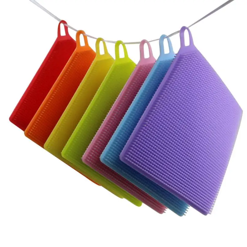 

1Pcs Silicone Dish Washing Magic Eraser Melamine Sponge Scrubber Kitchen Cleaning Schoonmaken Tool For Kitchen Items Cleaning E
