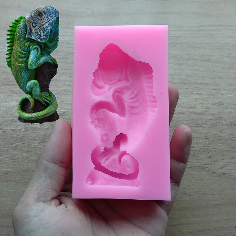 3D Chameleon Animal Soap Mold Resin Clay Candle Chocolate Silicone Cake Molds Fondant Cake Decorating Baking Tools  SQ17198