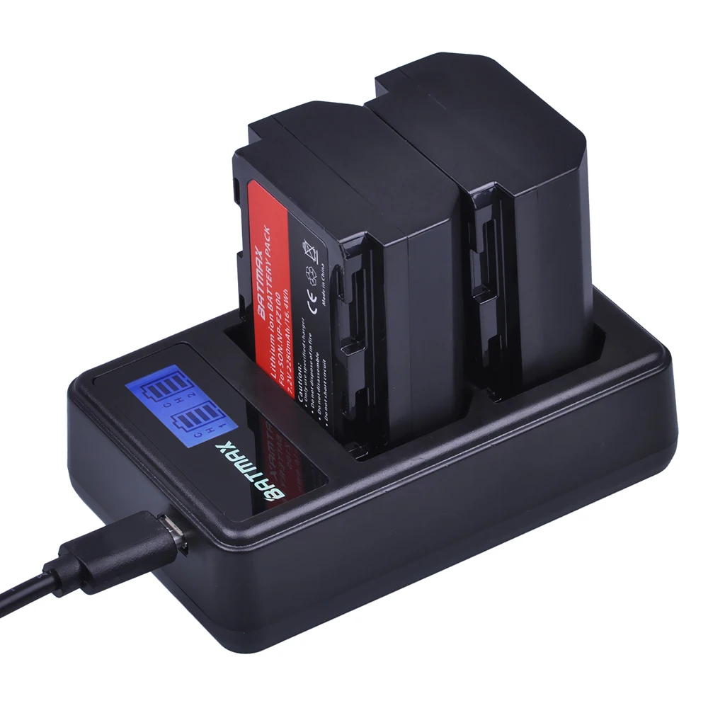 2pc NP-FZ100 NP FZ100 Camera Battery+LCD Dual USB Charger+AC Adapter for Sony NPFZ100 Alpha9 A9 Alpha9R A9R | Электроника