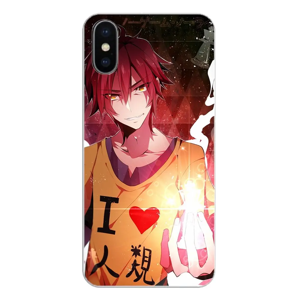 For iPhone XS Max XR X 4 4S 5 5S 5C SE 6 6S 7 8 Plus Samsung Galaxy J1 J3 J5 J7 A3 A5 Silicone Case cartoon No Game Life Sora |