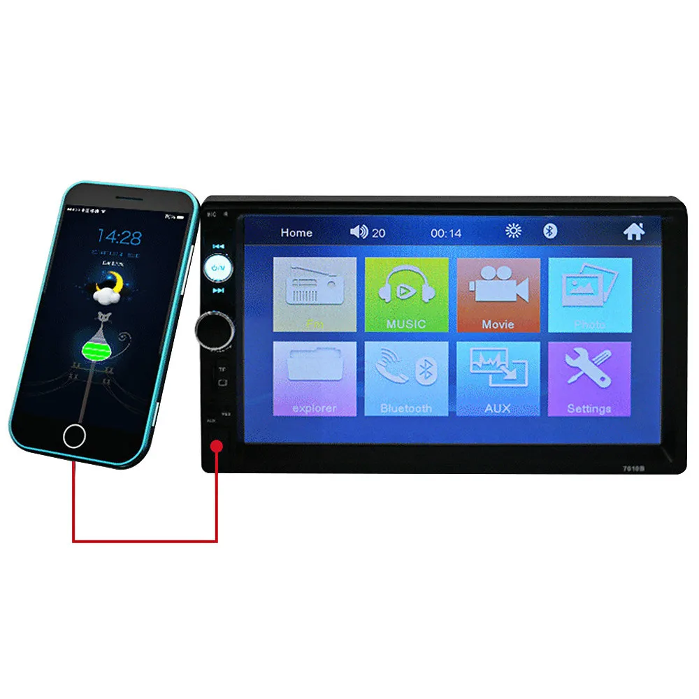 AIYIMA 7 &quot1 Дин MP5 плеер Bluetooth Автомобильный мультимедийный Видео Hands free TF FM MP4