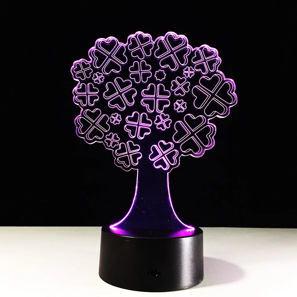 3D лампа 7 цветов Lucky Tree Touch Led USB Настольная Lampara лампе светодиодный ночник для детей