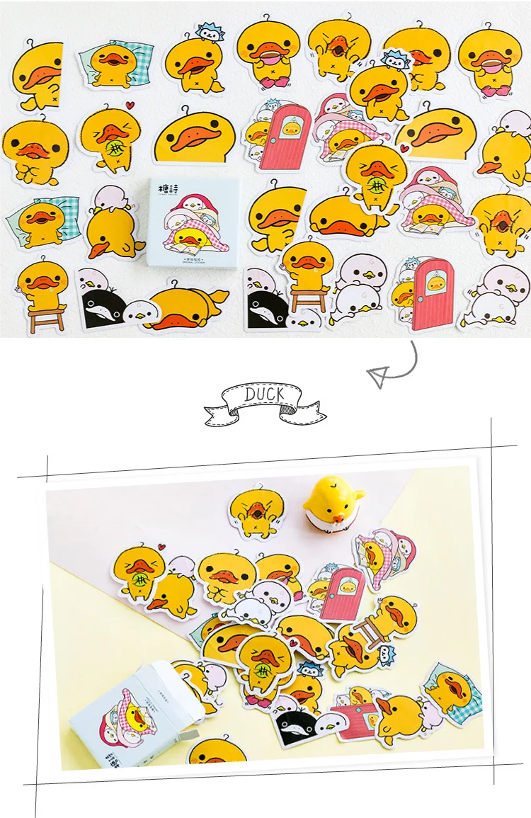 Sticker Popular cute duck yellow memo note Suitscase luggage Laptop Computer Phone Freezer Envelope Bicycle HZ 30 | Игрушки и хобби