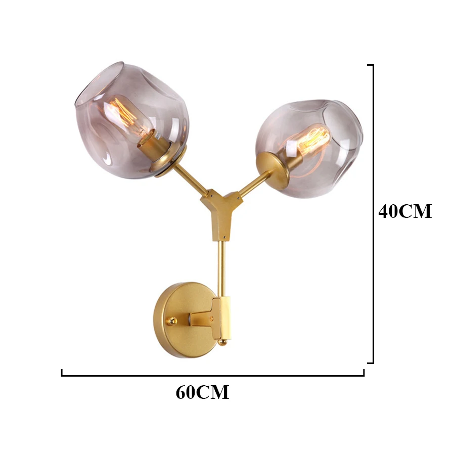 

Thrisdar E27 Nordic Creative Glass Ball LED Wall Light Personality Molecular Wall Lamp Aisle Corridor Bedside Wall Lamps