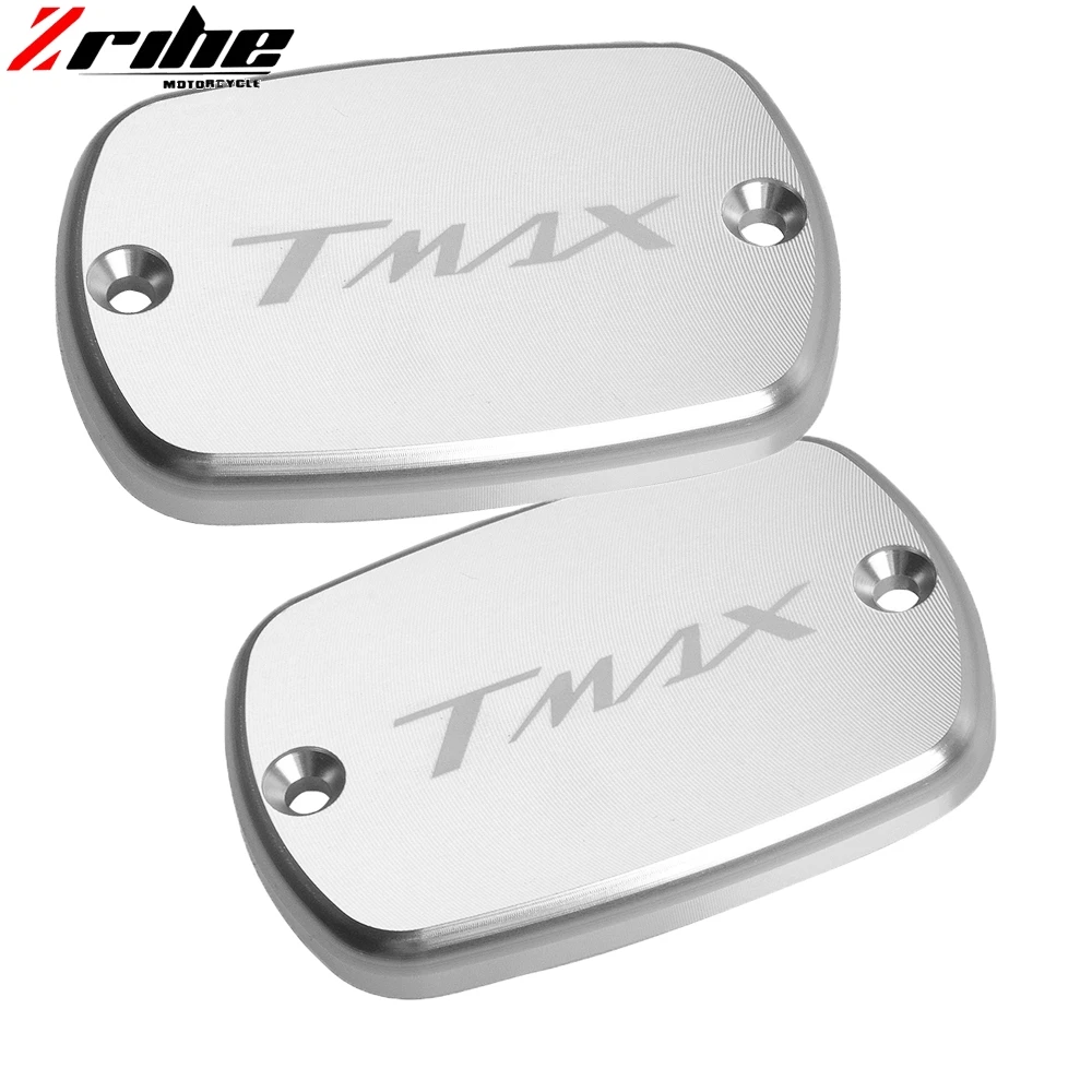 Silver 2piece Новинка, 6 цветов Мотоцикл с ЧПУ Алюминий бачок для тормозной жидкости, топлива бак Кепки Крышка для YAMAHA TMAX 500 530 TMAX530 - Цвет: Silver 2piece