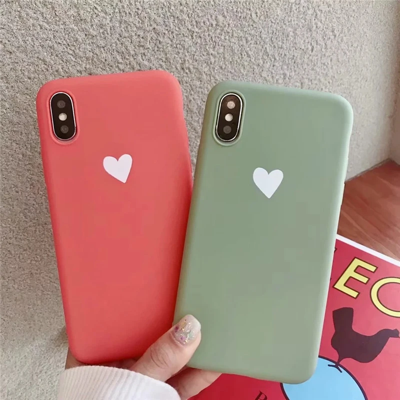 Милый чехол для телефона с узором любовь iPhone 7 мягкий силиконовый 6 6S 8 Plus X 10 XR XS Max