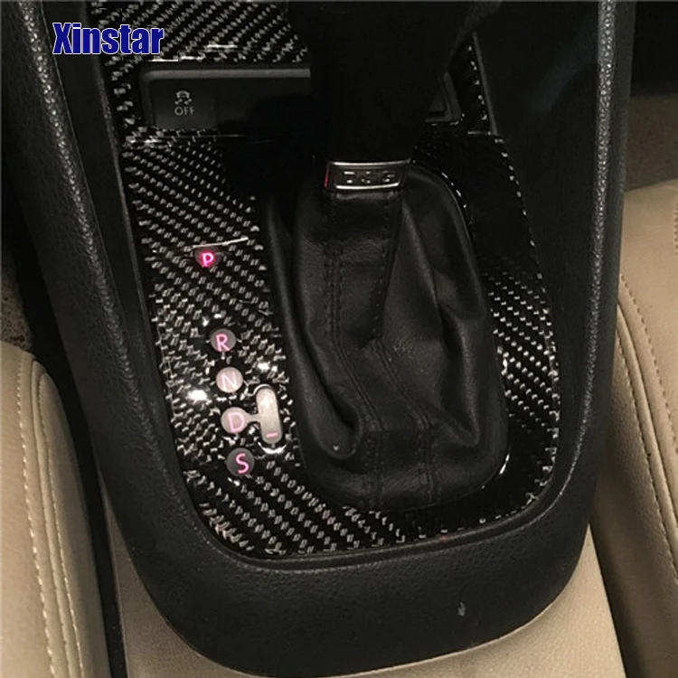 

100 Percent Carbon Fiber Car Gear Shifter Interior Decoration Sticke For Volkswagen VW Golf 6 GTI R Scirocco Sagitar
