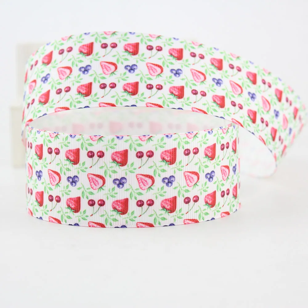 1 1/2 &quotс принтом фрукты grosgrain с декоративным цветочным рисунком и ленточной