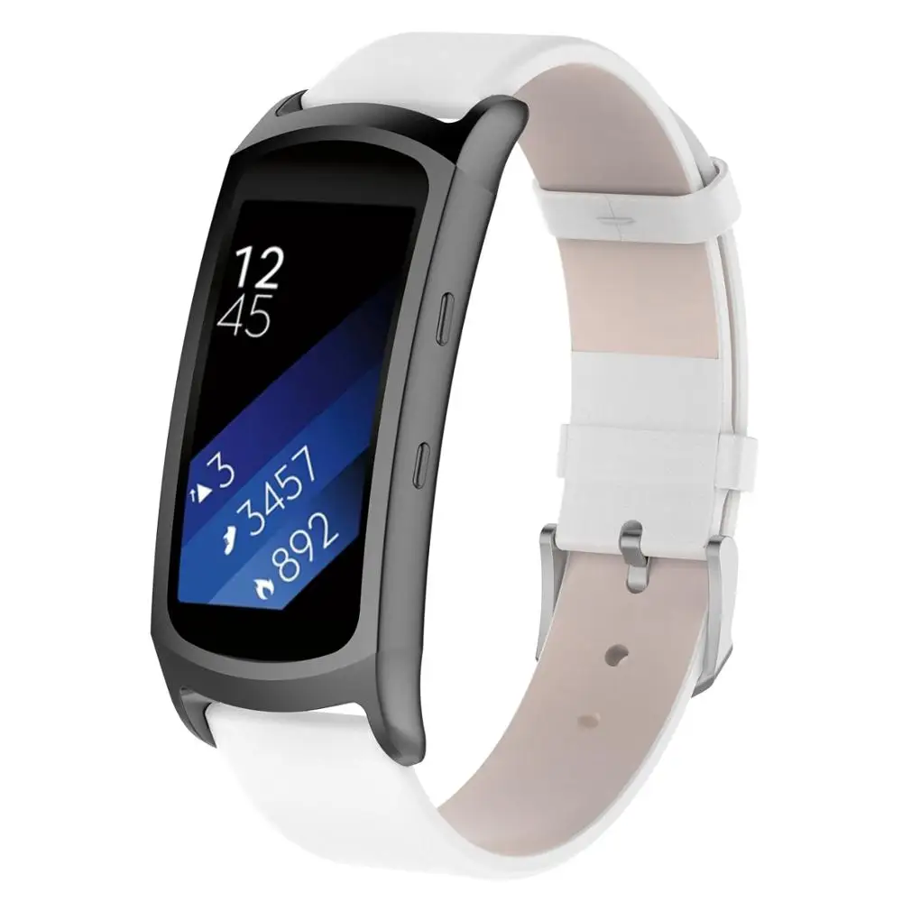 Кожаный браслет 2 в 1 для Samsung Gear Fit с ремешком + Защитная пленка экрана Pro Band |