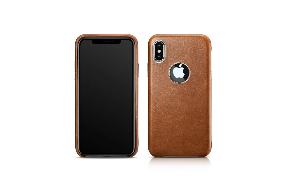 Новинка, 3 цвета, бренд icarer, натуральная кожа, задняя крышка для iphone X, Натуральная Воловья кожа, чехол для iphone X XS MAX