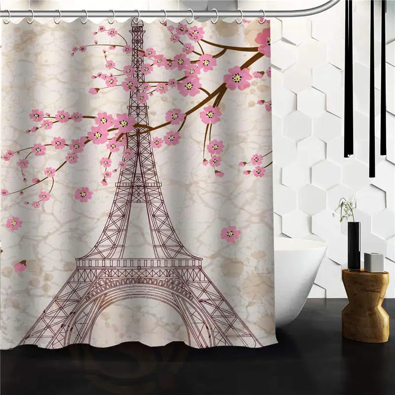 Горячая Распродажа Custom Paris Эйфелева башня ванная комната душевая занавеска 60 &quotx