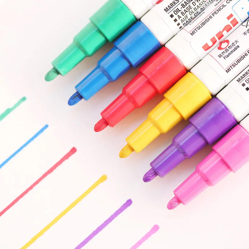 1PC UNI Mitsubishi PX-21 0.8-1.2mm PX-20 2.2-2.8mm Oil Waterproof Car Tyre Tire Tread Rubber Metal permanent Paint Marker Pen