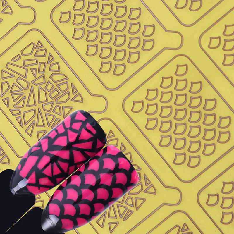 Виниловая трафаретная наклейка для дизайна ногтей 20 наконечников 1 лист клей