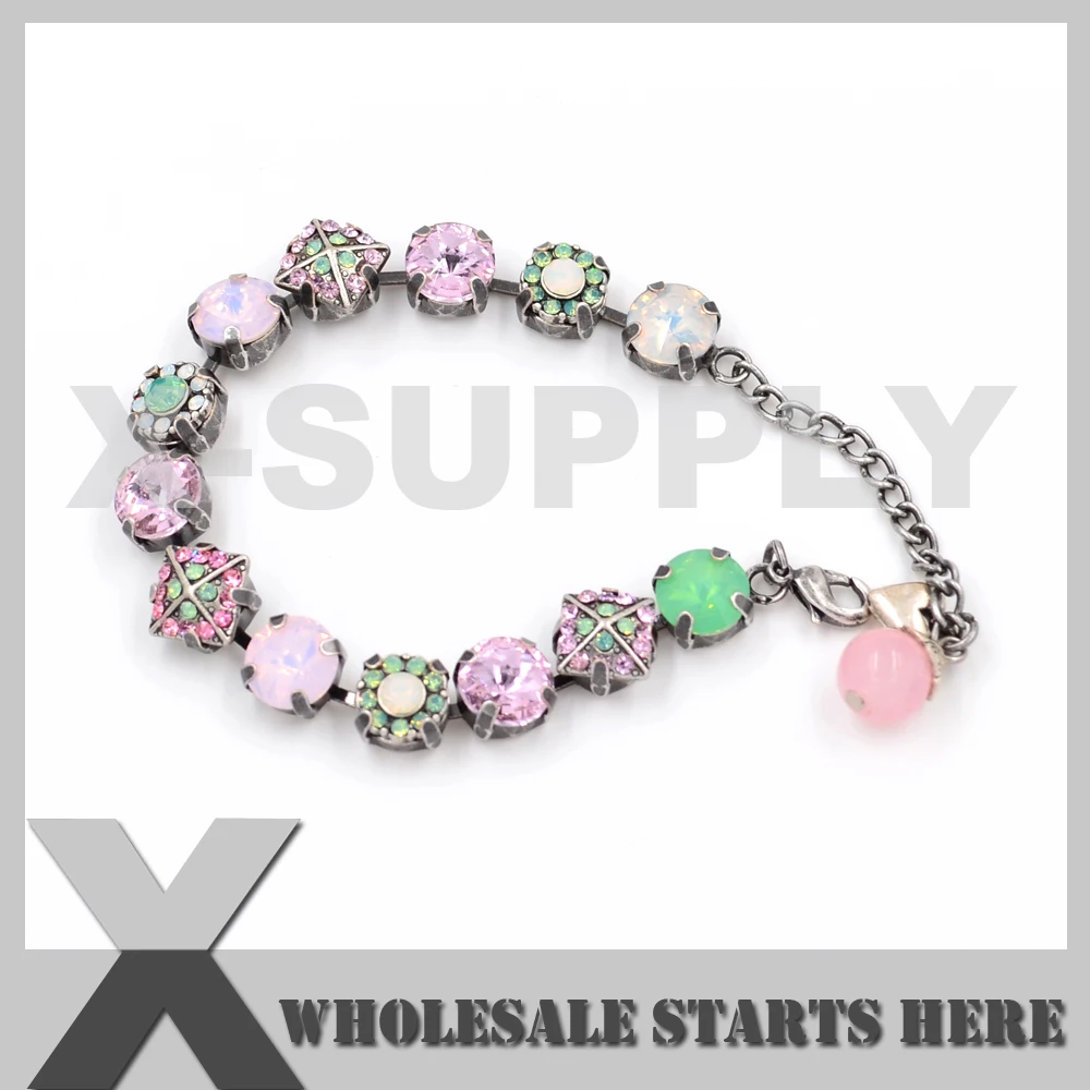 10 мм чатон хрусталь цветком приукрашиванием теннис Браслеты чашечная цепь из