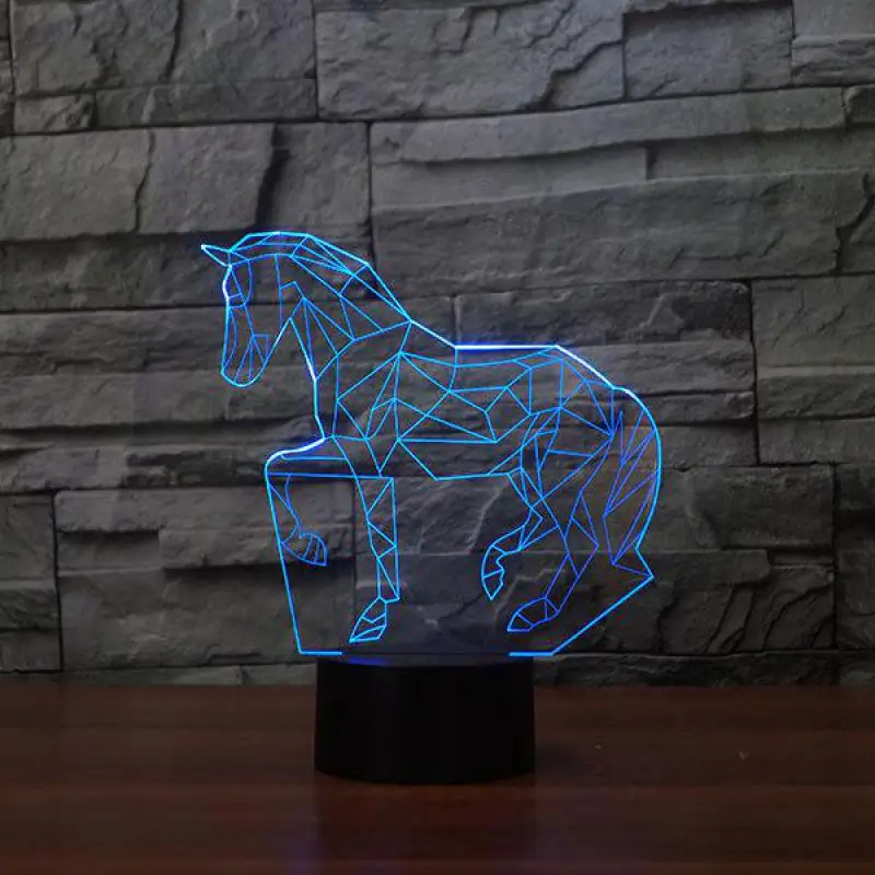 Led Настольная лампа в форме лошади подарки европейская прикроватная акриловая