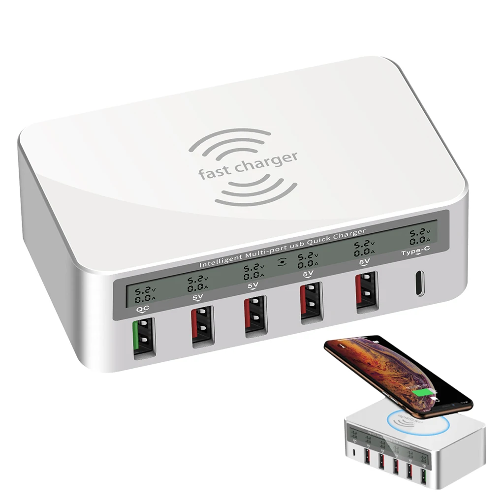 QI Беспроводное зарядное устройство Quick Charge 3,0 usb type C зарядное устройство адаптер для iPhone Xiaomi samsung Быстрое зарядное устройство QC 3,0 USB разъем