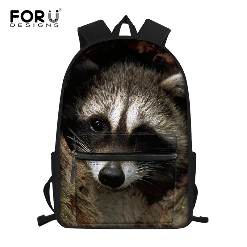 FORUDESIGNS/рюкзак с енотом для средней школы для девочек, школьные сумки для детей начальной школы, вместительные школьные сумки для детей, Mochila - Цвет: XM496Z58