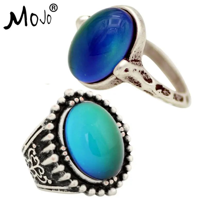 

2PCS Vintage Ring Set of Rings on Fingers Mood Ring That Changes Color Wedding Rings of Strength for Women Men Jewelry RS050-015