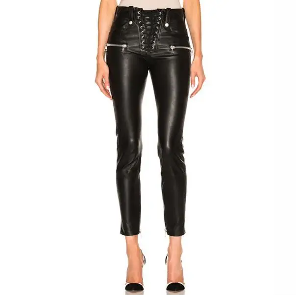 Брюки карандаш женские до щиколотки из ПУ кожи|pencil pants|pu leather pantsfashion pants |