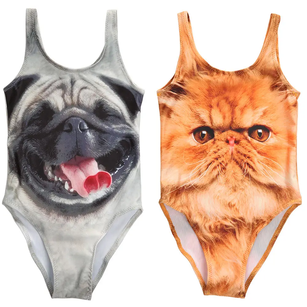

Baby Summer Swimwear Swimsuits Girls Boys Clothing Dog Cat Bodysuits Cute Beachwear Swimming Bathing Suit Clothes 3-10Year