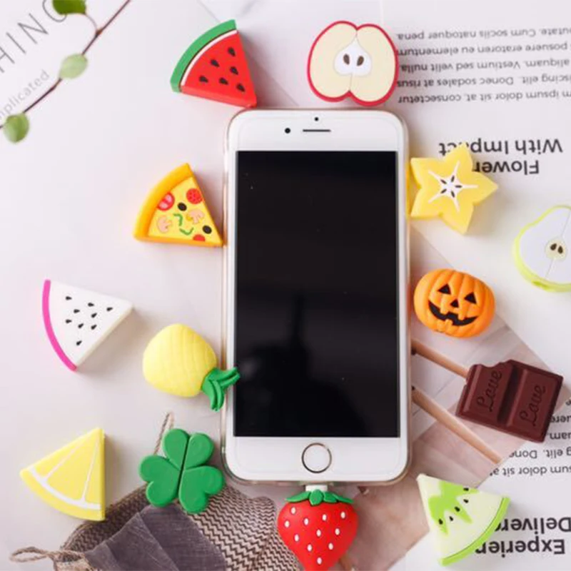 Фруктовый защитный usb кабель для зарядного устройства зарядное устройство iphone