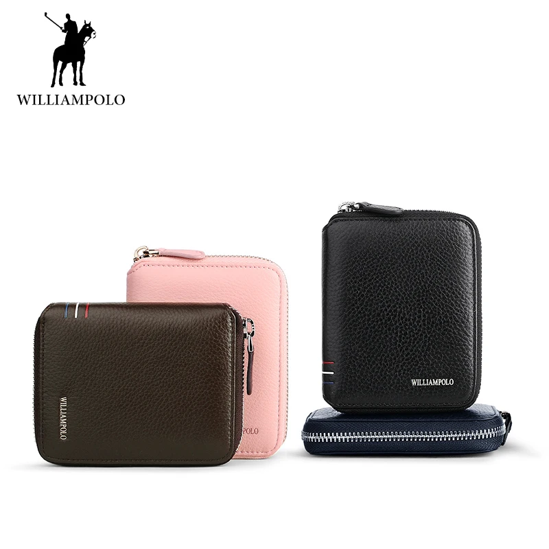 Брендовый мужской короткий кошелек WILLIAMPOLO из 2019 натуральной кожи маленькая