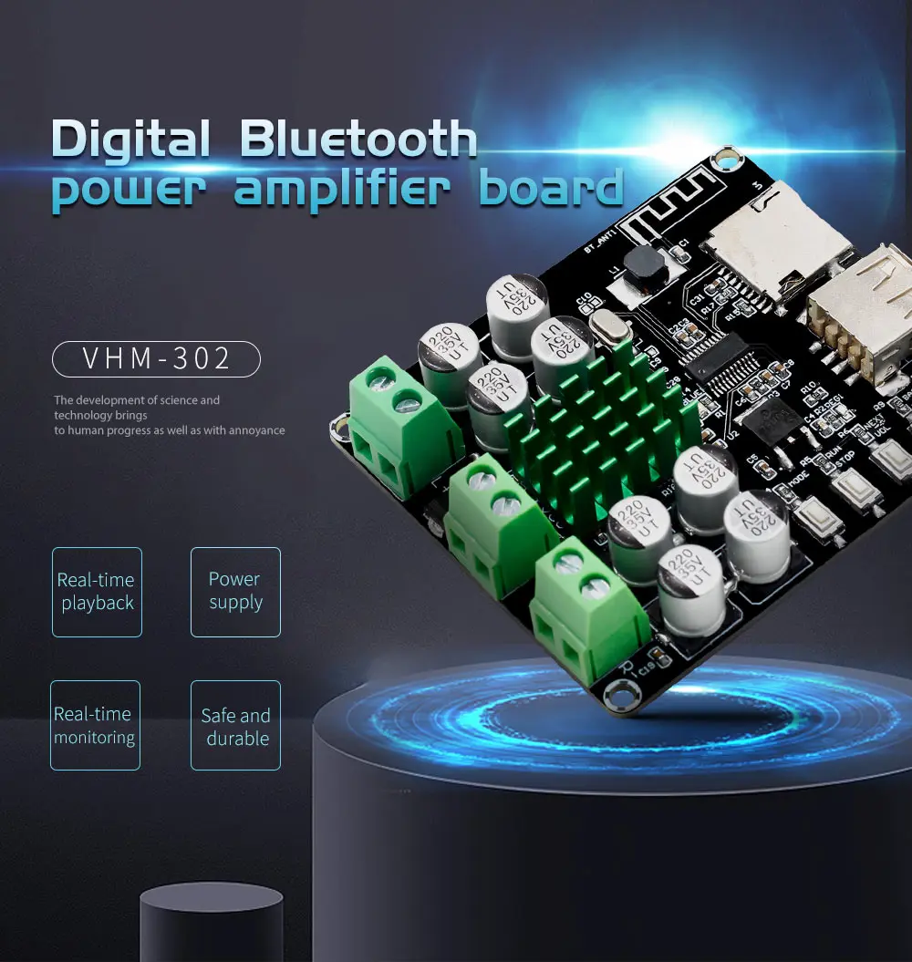 TPA3116D2 XH-M422 DC12-24V 50 Вт+ 50 Вт Bluetooth 4,0 Плата усилителя TPA3116 с Bluetooth U диск TF карта плеер VHM-302
