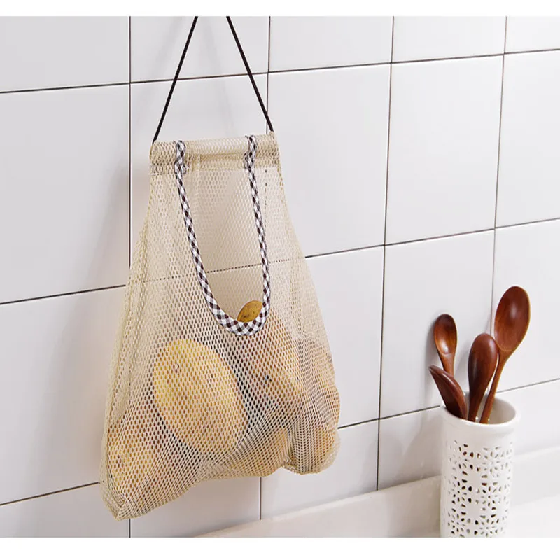 1pc Kitchen Accessories Multifunction Vegetable Storage Mesh Bag Fruit Wall Hanging Gadgets Tool | Дом и сад