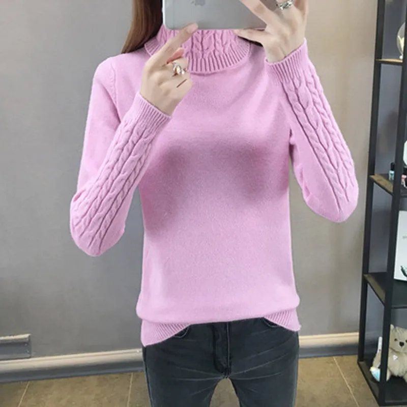 Autumn winter turtleneck sweater women's new bottoming shirt casual hood thickening slimming female sueter mujer VS097 | Женская