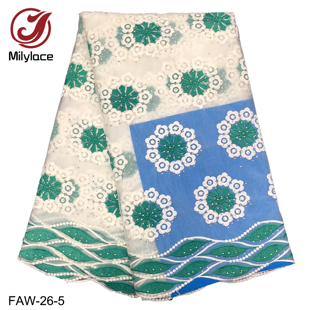 2019 нигерийский Тюль кружевная ткань Африканская со стразами 5 ярдов за лот чистая