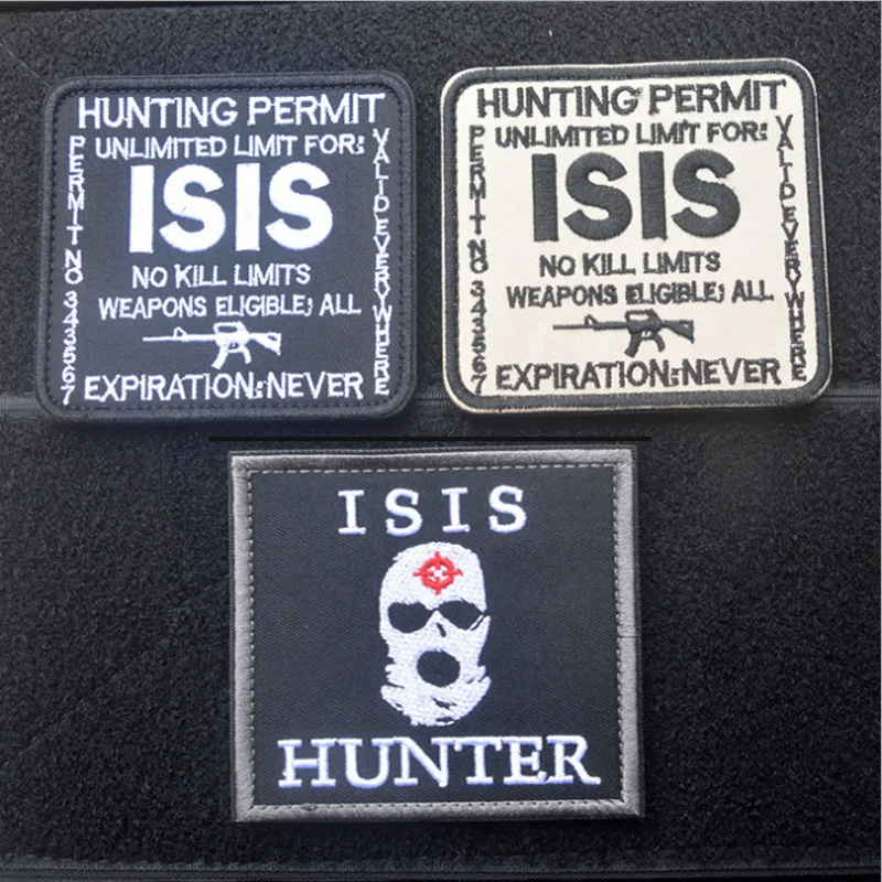 2017 Тактический значок армии США ИГИЛ военный боевой патч крюк и петля 3D вышивка