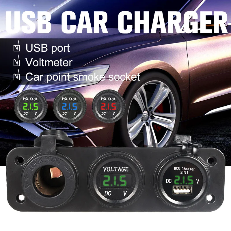 DC 12 24V двойной USB порт автомобильное зарядное устройство прикуриватель адаптер