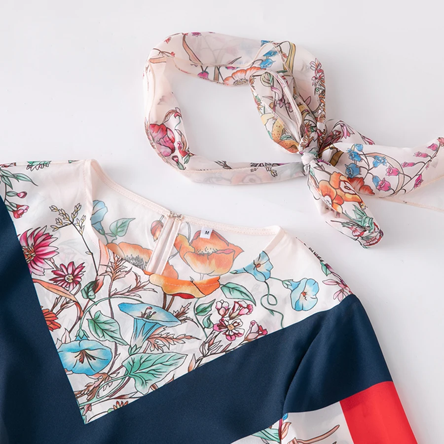AELESEEN Boho дизайнерское платье XXL 2019 весна лето Morning Glory Цветочное с бантом и разрезом