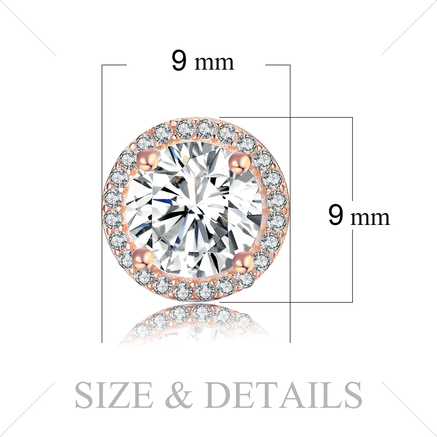 Jewelrypalace стерлингового серебра 925 Lavish Sparkl в Роуз Позолоченные серьги стержня 2018