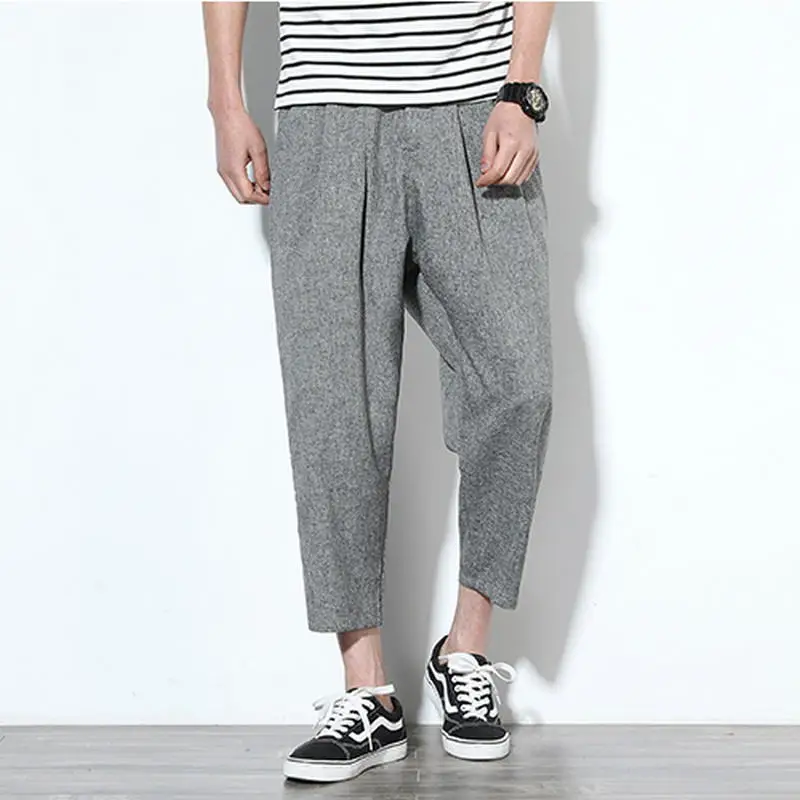Men Wide Leg Harem High Street Fashion Hip Hop Loose Casual Trousers Male Jogger Sweatpants Vintage Pants | Мужская одежда