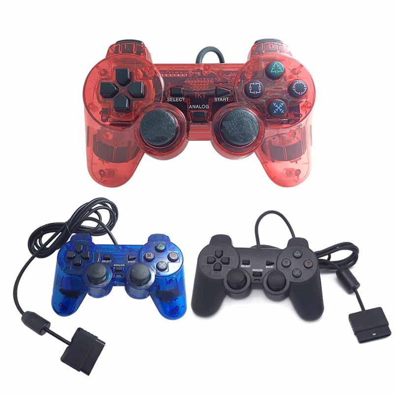 Для PS2 игр 1 7 м проводной геймпад джойстик для контроллера Playstation 2 Вибрационная