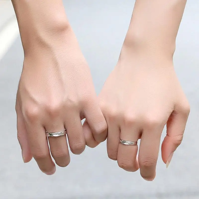 

MEYRROYU 925 Sterling Silver Korean Couple Rings Men's and Women's Valentine's Day Party Fashion Jewelry 2021 New
