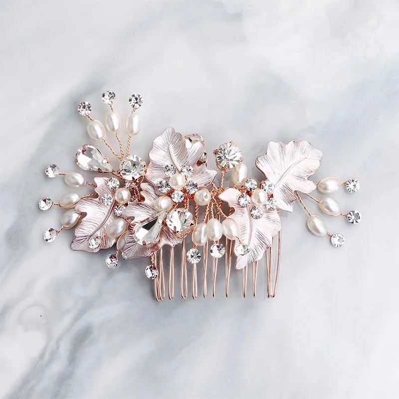 Rose Gold Miallo новейшая ручная работа, расческа для волос, заколки для волос, заколки, золотые, розовые, золотые, серебряные свадебные украшения для волос, аксессуары - Окраска металла: Rose Gold
