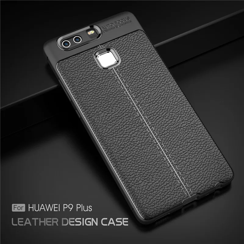 Beworlder For Huawei P9 Plus Case Anti Slip ShockProof Soft TPU Cases PU Leather Texture Silicone Cover P9Plus |