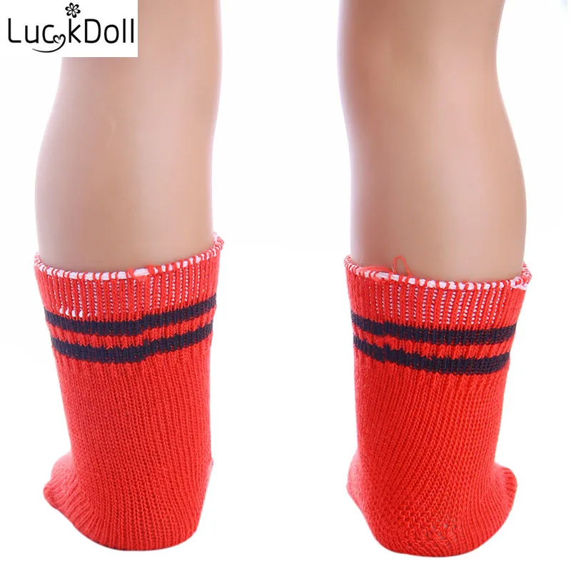 LUCKDOLL красочные носки подходят 18 дюймов Американский 43 см Кукла одежда аксессуары, игрушки для девочек, поколение, подарок на день рождения