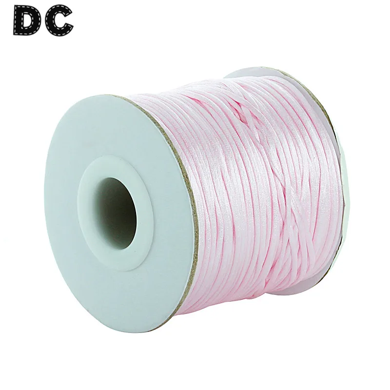 DC 80 ярдов/рулон 12 цветов атласный Шелковый макраме шнур Бисероплетение веревки