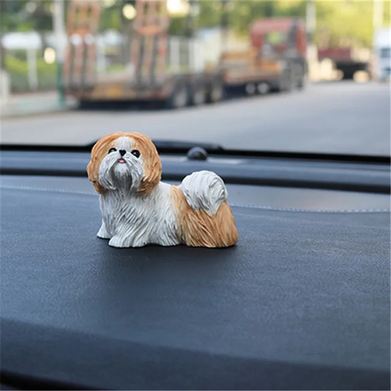 Имитация животного Милая статуя щенка Shih Tzu Изысканная собака креативный