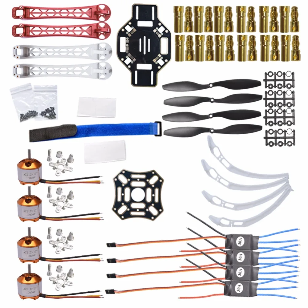 A2212 1000KV Бесколлекторный двигатель + F450 рамка золото Пуля разъем 30A ESC 1045 пропеллер