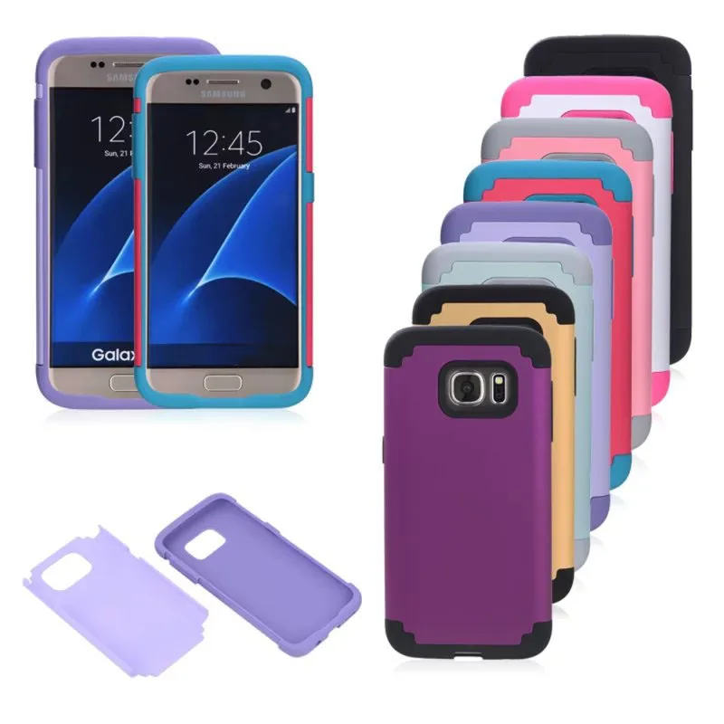 10 шт./лот аккумулятор чехол для Samsung Galaxy S7 край G935 G930 корейский двухцветный PC + тпу