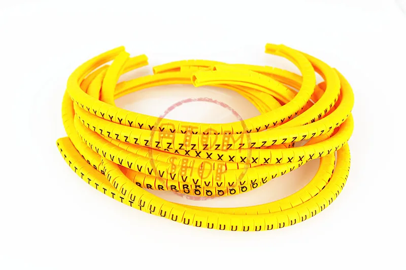 Yellow500pcs EC-0 EC-1 EC-2 EC-3 1.5mm2A-J ABCDEFJHIJ английские буквы гибких печатных рукав ярлыка