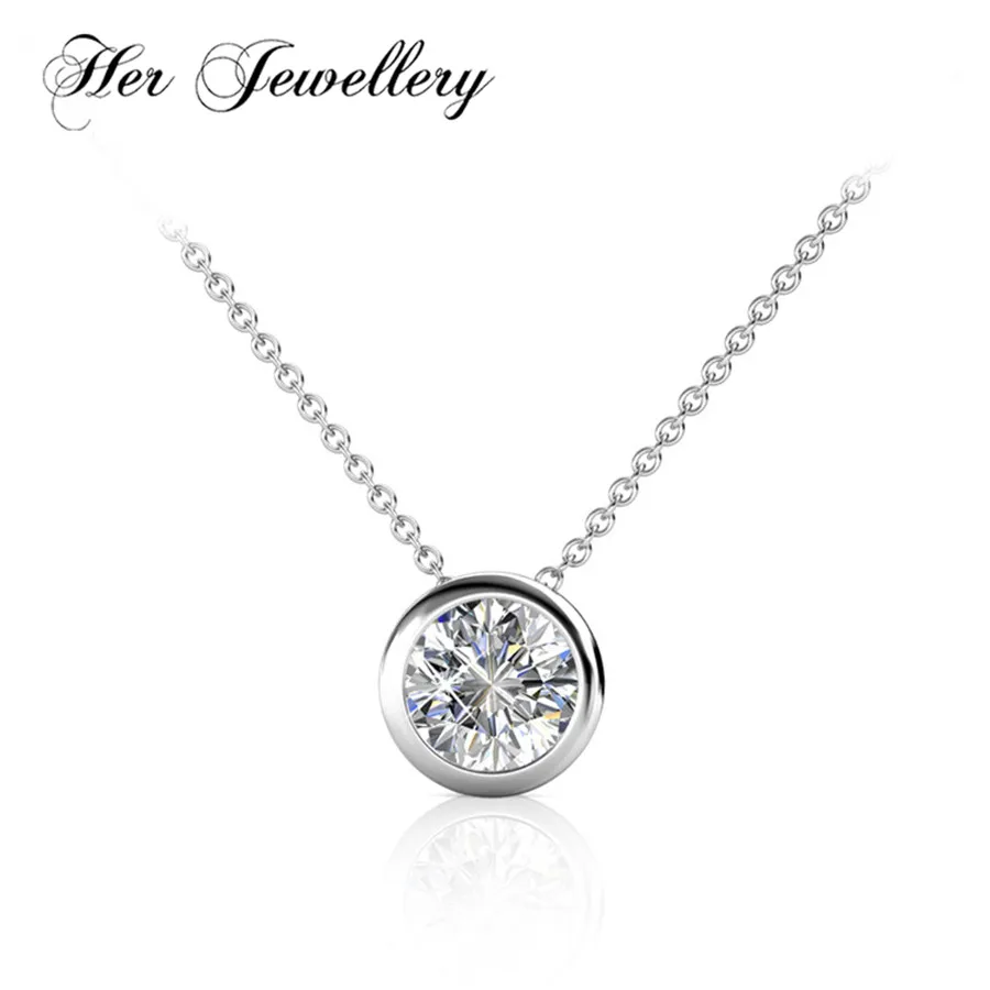 Ее ювелирные изделия круглый кулон ожерелье сделано с кристаллами от Swarovski