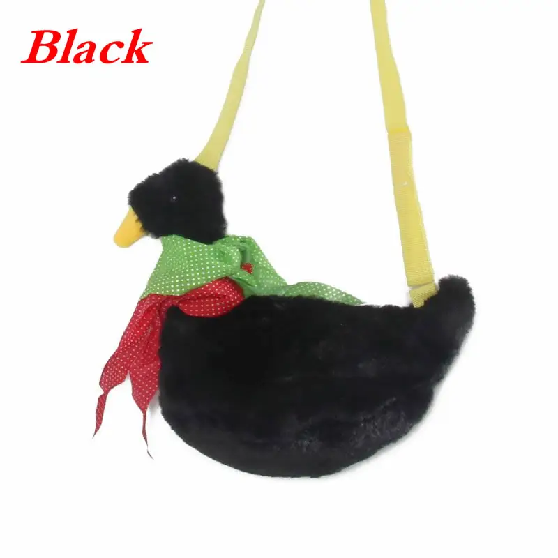 Black Милая плюшевая сумка с уткой для детей, детская сумка через плечо, Подростковая мультяшная сумка через плечо, забавная Мини дорожная сумка, сумки - Цвет: Black