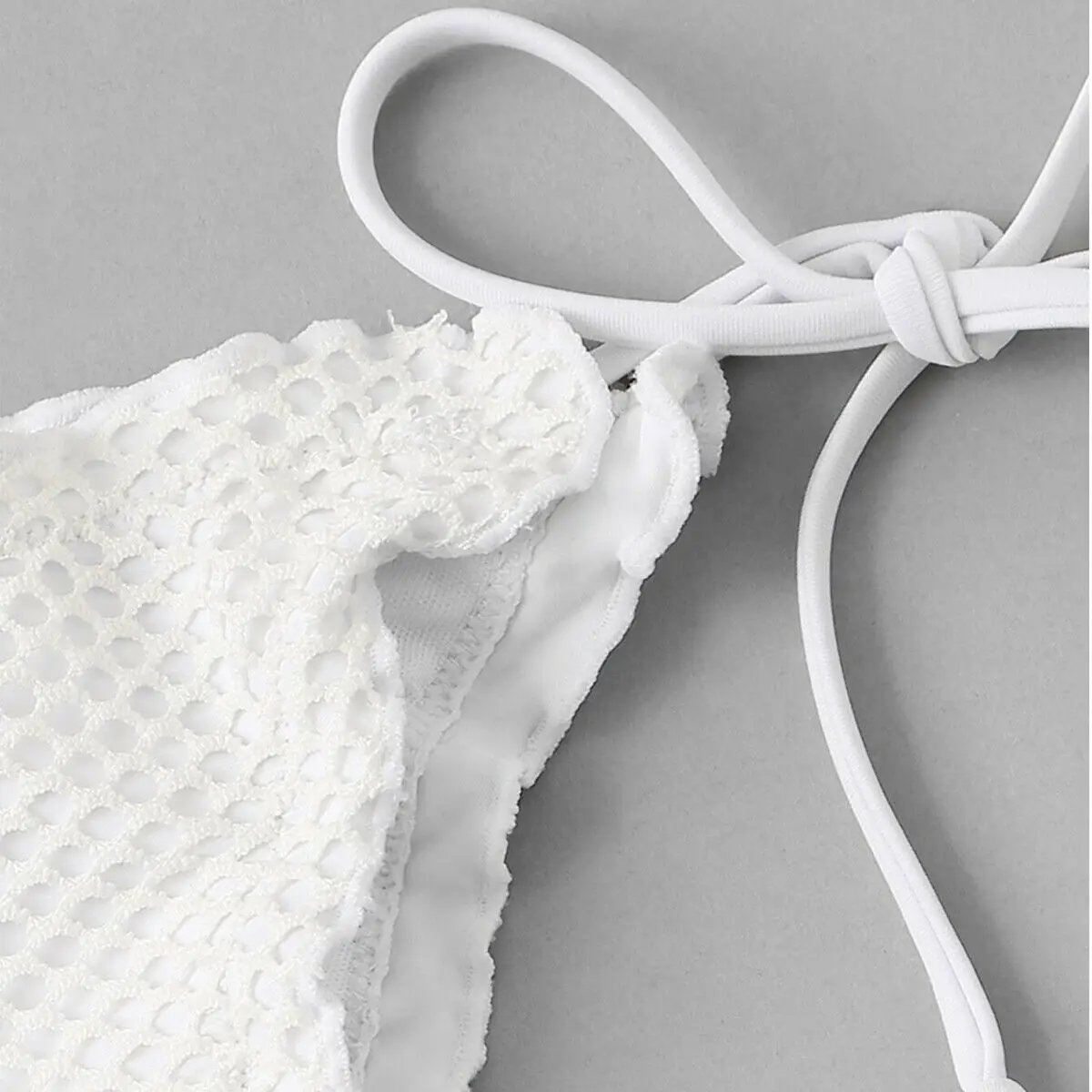 Сексуальный женский комплект бикини треугольный белый купальник пуш-ап