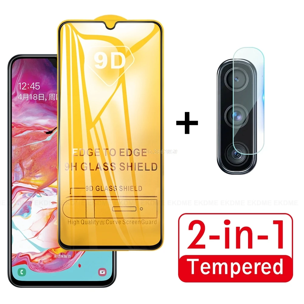 Закаленное стекло 2 в 1 для Samsung Galaxy A70 A 70 A705F SM A705FN A80 A90 A60 A50 A40 A30 A20 A10 мягкая пленка