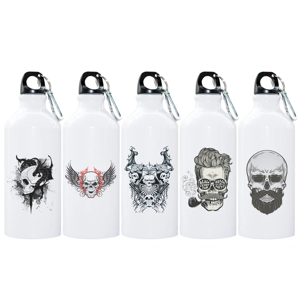 600ml Skull Bottle Aluminum Outdoor Travel Sport Water for Biking Cycling Camping Hiking Fishing Light Photo | Дом и сад